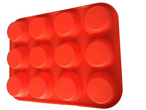 Silicone Muffin Pan - 12 Cups Regular Silicone Cupcake Pan, Non