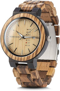 Wooden Men's Zebra Wooden Quartz Watch