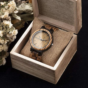 Wooden Men's Zebra Wooden Quartz Watch