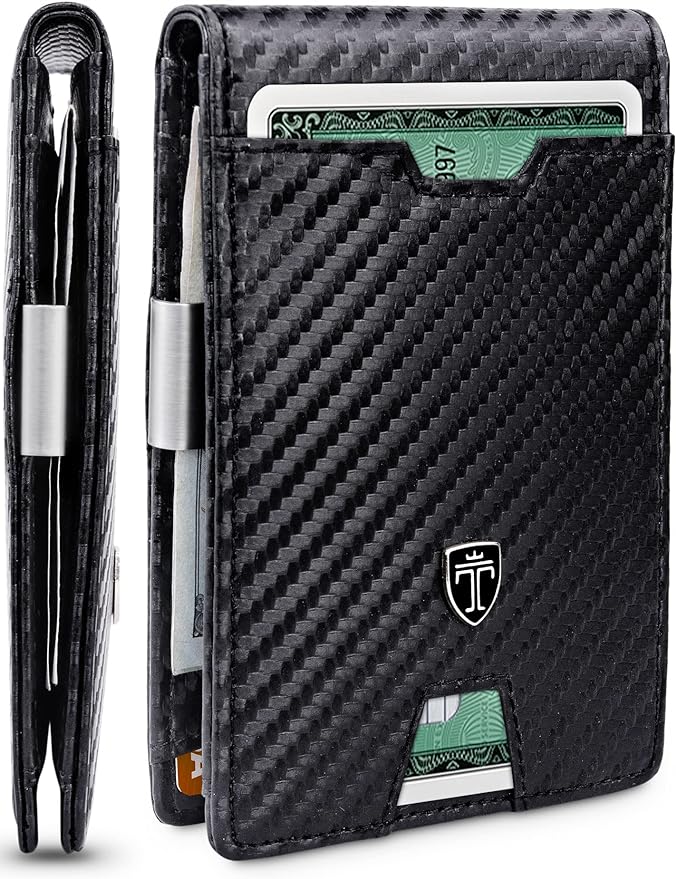 Men's Slim Wallet with Money Clip