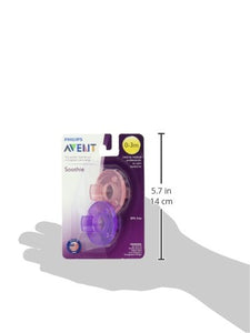 Philips AVENT Soothie Pacifier, 0-3 Months, 2-Pack, Pink/Purple
