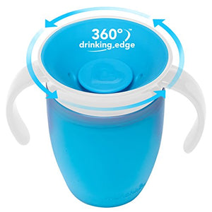 Munchkin Miracle 360 Trainer Cup, Green/Blue, 7 Ounce, 2pcs Set