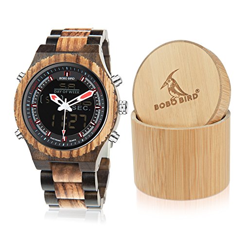 Wooden Watch With LED Dual Display