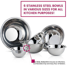 Stainless Steel Mixing Bowls by Finedine (Set of 6) Polished Mirror Finish Nesting Bowls, ¾ - 1.5-3 - 4-5 - 8 Quart - Cooking Supplies