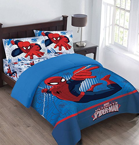 Spiderman  Twin Comforter Set with Fitted Sheet