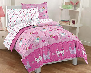 Magical Princess Ultra Soft Microfiber Girls Comforter Set, Pink, Twin