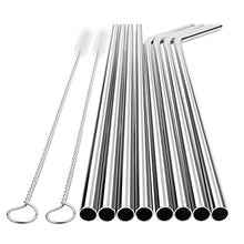 Set of 8 Stainless Steel Drinking  Straws Ultra Long