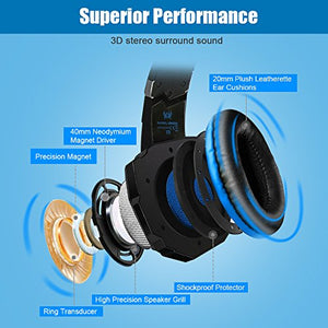 BENGOO G9000 Noise Cancelling Gaming Headset for PS4, PC, Xbox One Controller
