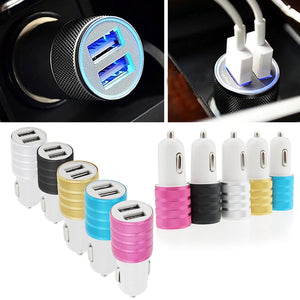 5V 2.1A Mini Dual 2 Port Usb Car Charger Adapter For Smart Mobile Cell Phone For Iphone 7 Plus 6 Samsung Xiaomi Car Mobile Phone