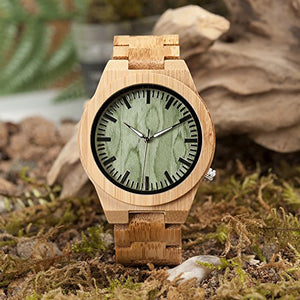 Men's Bamboo Watch with Luminous Night Pointer