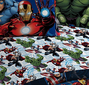 Marvel Avengers Heroic Age Blue/White 3 Piece Twin Sheet