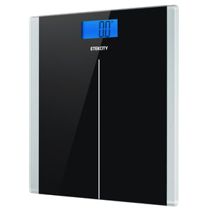 Etekcity Digital Body Weight Bathroom Scale with Step-On Technology, 400 Pounds, Body Tape Measure Included, Elegant Black