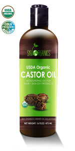 Castor Oil (16oz) USDA Organic Cold-Pressed, 100% Pure, Hexane-Free Castor Oil