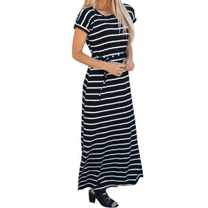 Long Striped Maxi Summer Dress