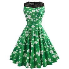 Vintage Green Sleeveless Swing Dress