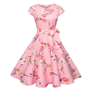 Pink Floral Vintage Tea Dress