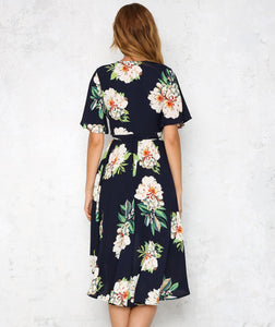 Floral Print Chiffon Summer Dress