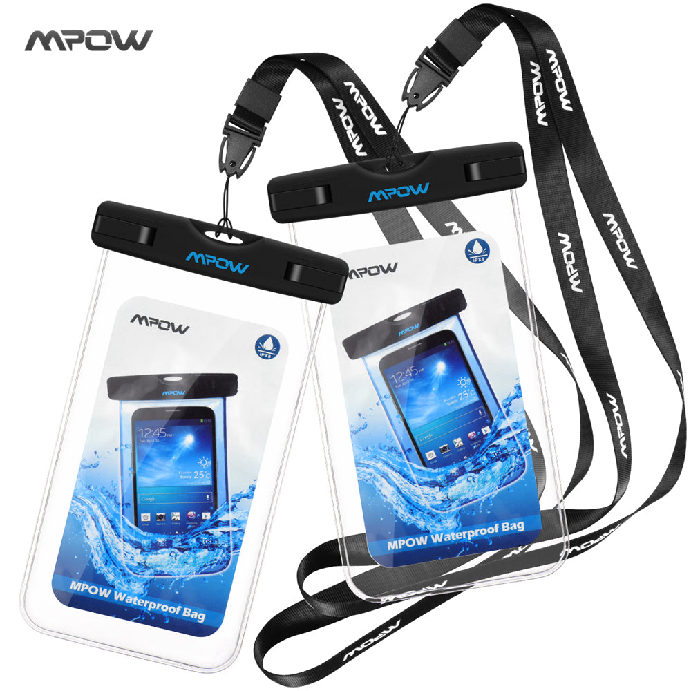 MPOW  Waterproof Transparent Phone Bag  w/ Strap for iPhones/Androids