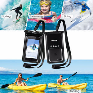 Mpow 2 PCS Waterproof Floating Phone Case IPX8 Waterproof Dust-proof 6 Inch Ultra Big Capacity Pouch For Swimming/Diving/Boating