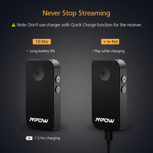 Mpow wireless bluetooth receiver Black Portable 3.5 mm Stereo Output Bluetooth 4.1 Audio Streaming hands-free Receiver Adapter