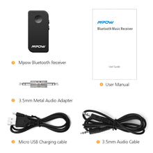 Mpow wireless bluetooth receiver Black Portable 3.5 mm Stereo Output Bluetooth 4.1 Audio Streaming hands-free Receiver Adapter