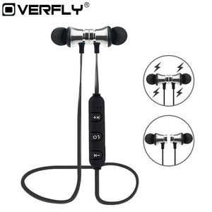 Overfly Bluetooth Earphone Magnetic Headphones XT-11 Wireless Sports Headset Bass Music Earpieces with Mic Headset For Samsung