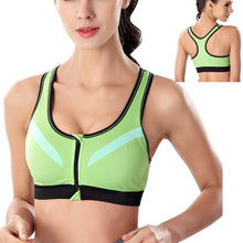 Ship From US&CN Women Sports Bra Front Zipper Breathable Wire Free Running Yoga Fitness Exercise Tops S-L GYM Costume