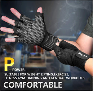 Breathable Weight Lifting Gym Workout Gloves W/Wrist Support