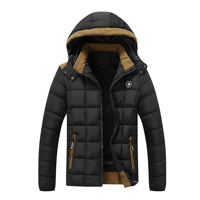 Cotton-Padded Thick Coat With Detachable Hood