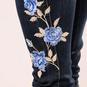 Floral Embroidered DenimJeans
