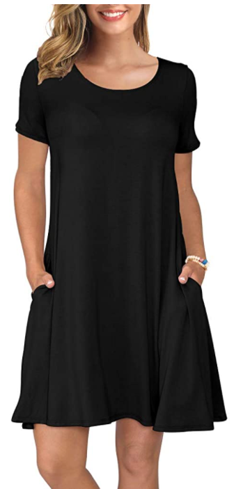 Casual T Shirt Dress With Pockets