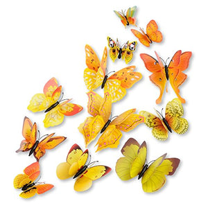 12 PCS 3D Luminous Butterfly Wall Stickers Decor Art