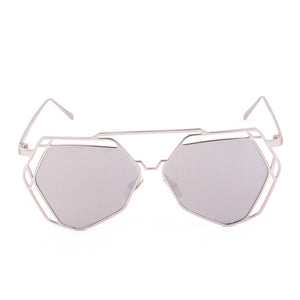 Geometric Twin-Beams Women Mirror Sunglasses