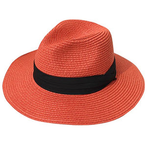 Lanzom Women Wide Brim Straw/Fedora Sun Hat