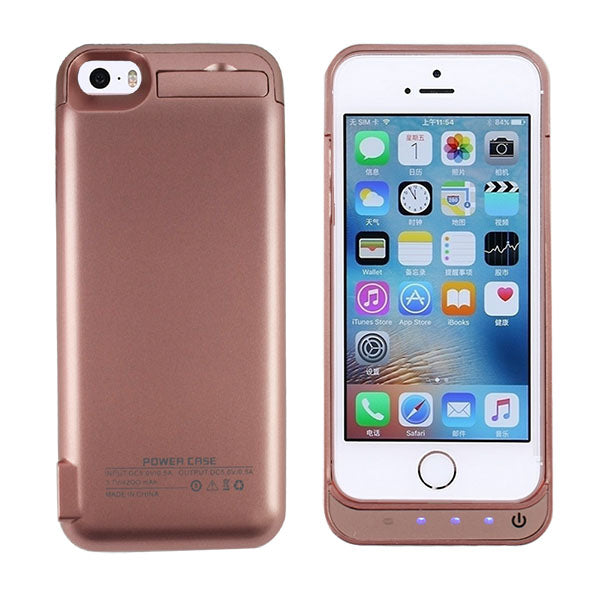 5 Color 4200mAh Backup External Battery Case Charger Case Power Bank Pack Cover Case with Srand for IPhone 5 5s 5c SE
