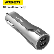 PISEN Dual USB Car Charger for Phones Tablets 1A + Smart 2A Fast Charging in the Car Phone Charger Cigarette lighter USB Adapter