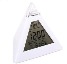 Pyramid Temperature 7 Colors LED Change Backlight LED Moon Alarm Clock Despertador Digital #B02