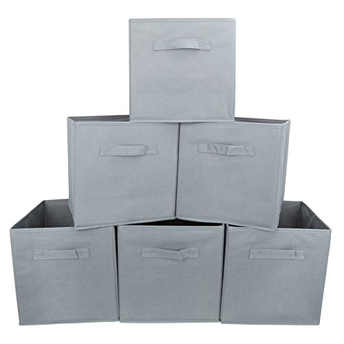 Set of 6 Basket Bins- EZOWare Collapsible Storage Organizer Boxes