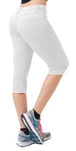Hybrid & CO. Women's Butt Lift Super Comfy Stretch Denim Capri Jeans