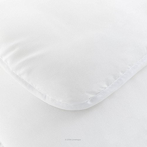 Linenspa All-Season White Down Alternative Quilted Comforter - Corner Duvet Tabs - Hypoallergenic - Plush Microfiber Fill - Machine Washable - Duvet Insert or Stand-Alone Comforter - Twin